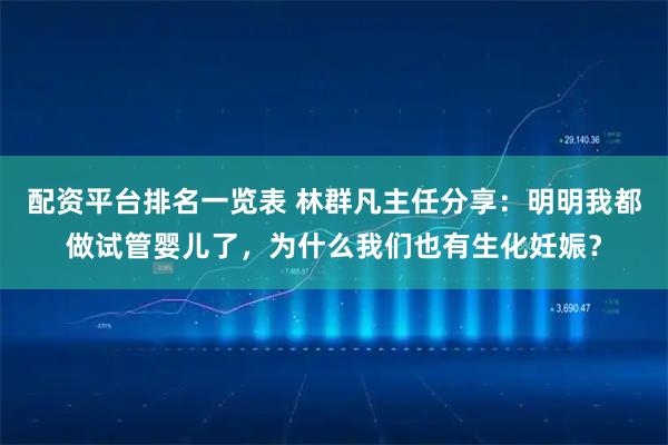 配资平台排名一览表 林群凡主任分享：明明我都做试管婴儿了，为什么我们也有生化妊娠？